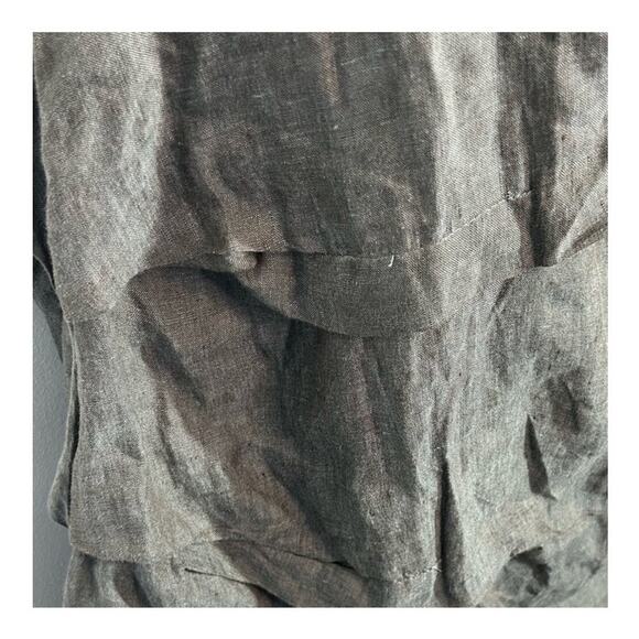 Chalet Sleeveless Gray Linen Tiered Bubble Hem Sundress Size Large - Picture 10 of 15